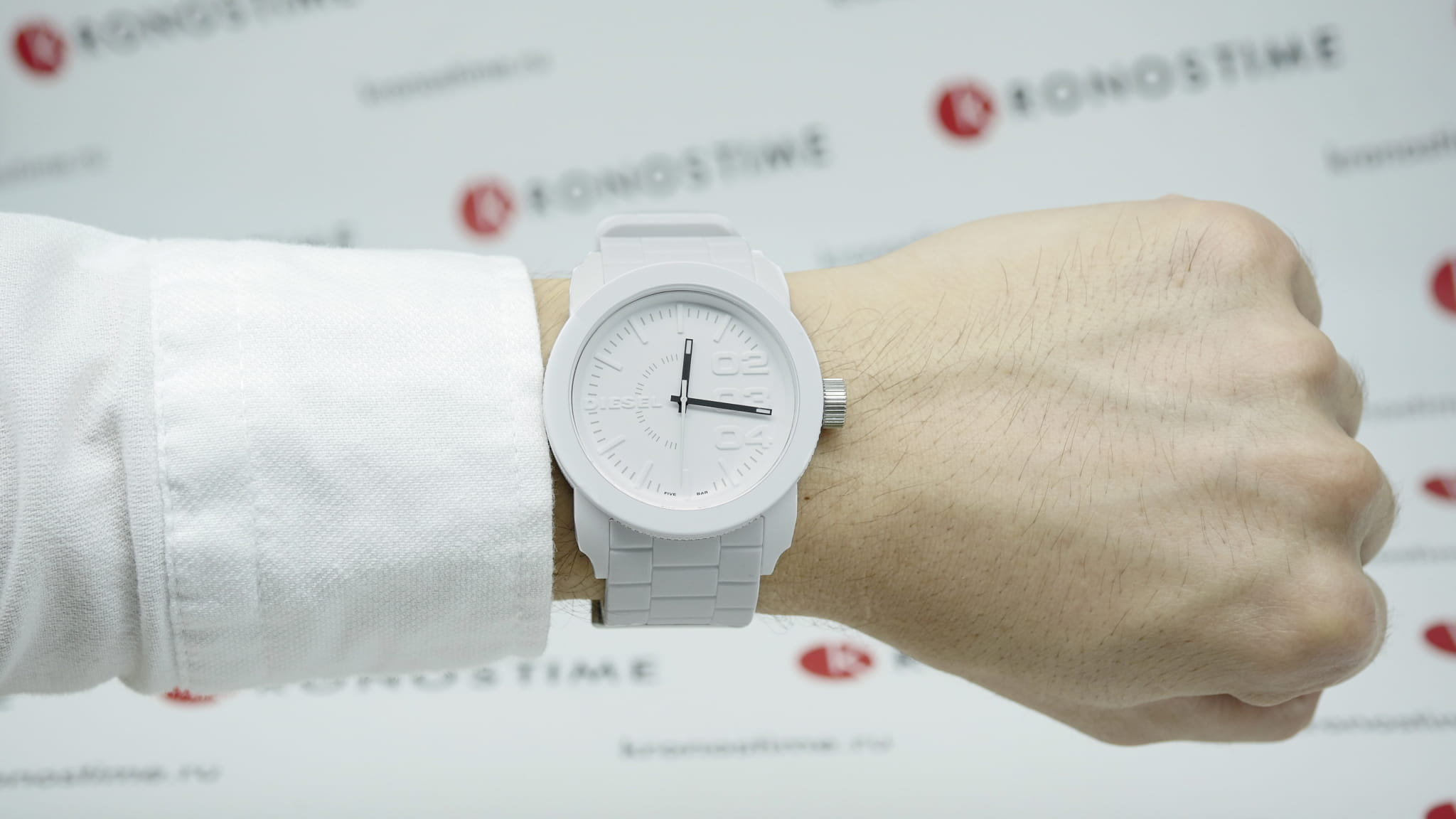 Diesel Diesel MS9 Chrono DZ1436 кварцевые мужские часы часы крупный план белый циферблата